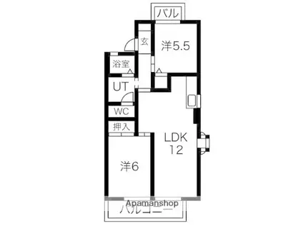 アーバンライフ羽島(2LDK/2階)の間取り写真