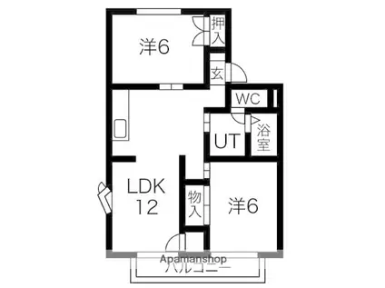アーバンライフ羽島(2LDK/2階)の間取り写真
