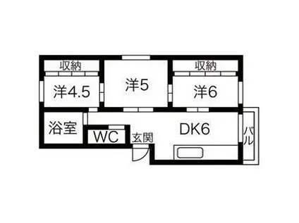 東前ビル(3DK/2階)の間取り写真