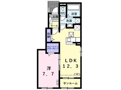 ボヌールメゾン(1LDK/1階)の間取り写真