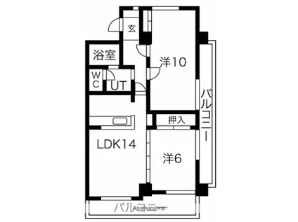 ブリッジコート穂積(2LDK/3階)の間取り写真