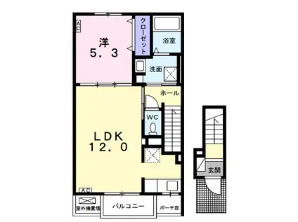 ヴィラ グロリア(1LDK/2階)の間取り写真