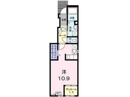 東海道本線 穂積駅 徒歩13分 2階建 築1年(ワンルーム/1階)の間取り写真