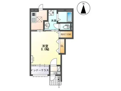 LIEN・K(1K/1階)の間取り写真