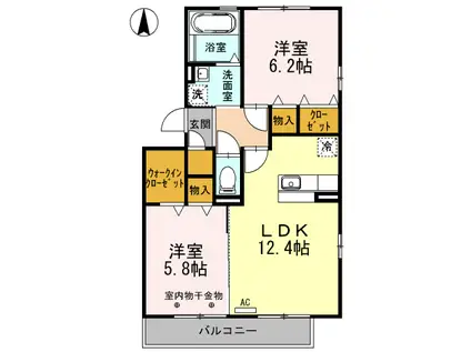 BREEZE SAWAYAKA(2LDK/3階)の間取り写真