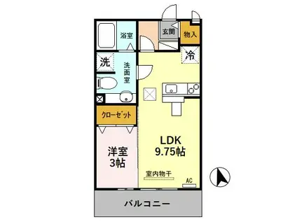 BLOOM(1LDK/1階)の間取り写真