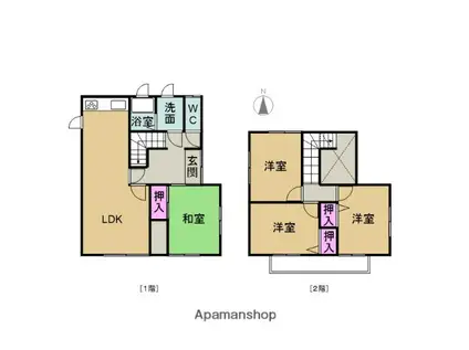 養老鉄道 揖斐駅 徒歩43分 2階建 築31年(4LDK)の間取り写真