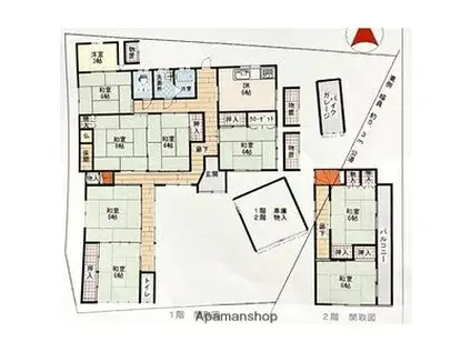 養老鉄道 広神戸駅 徒歩9分 2階建 築59年(6LDK)の間取り写真