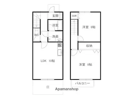 21ウイング2(2LDK/1階)の間取り写真