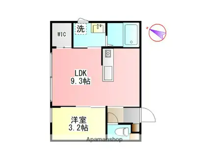 KOS NOGINOMORI(1LDK/1階)の間取り写真