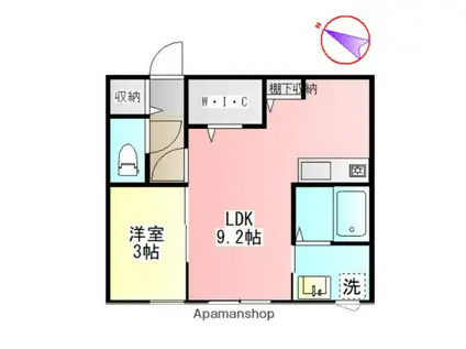 KOS NOGINOMORI(1LDK/2階)の間取り写真