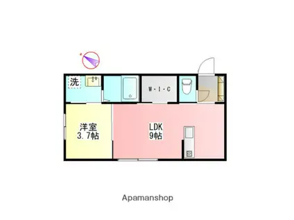 KOS NOGINOMORI(1LDK/2階)の間取り写真