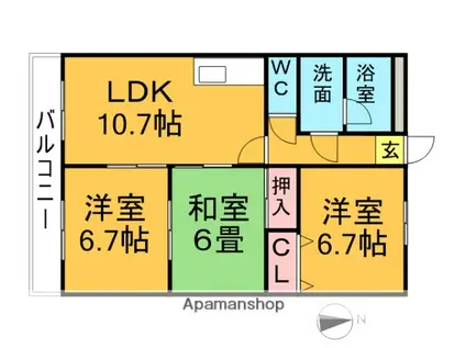 メゾン・ド・ピエール(3LDK/3階)の間取り写真