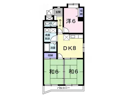 ソシエ221(3DK/2階)の間取り写真