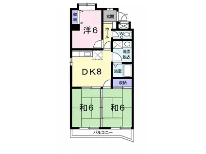 ソシエ221(3DK/3階)の間取り写真