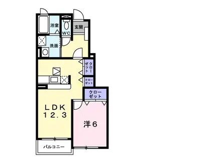フィオーレ勝山A(1LDK/1階)の間取り写真