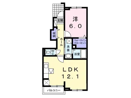 コート・デ・ラ・モンターニュ(1LDK/1階)の間取り写真