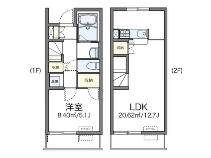 レオネクストFCブラボーA(1LDK/1階)の間取り写真