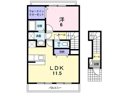 アルモニー(1LDK/2階)の間取り写真