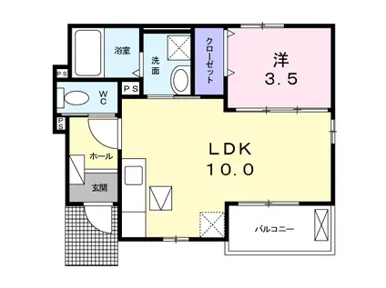 サンサイドテラス(1LDK/1階)の間取り写真