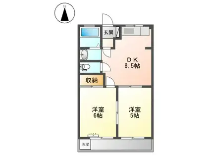 エポックハイムけんせいA・B(2DK/1階)の間取り写真