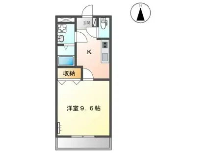 フェアリーⅡ(1K/1階)の間取り写真