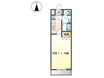 レジデンス・ビット(1K/2階)の間取り写真