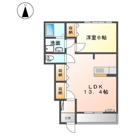 GRACE VILLA・JⅡ(1LDK/1階)の間取り写真