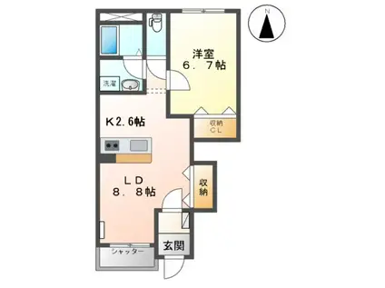 フルハウスA(1LDK/1階)の間取り写真