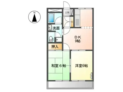 ハイムエスポワール(2DK/2階)の間取り写真