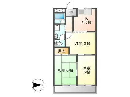 セントラルハイムTAKAHASHI(3K/2階)の間取り写真