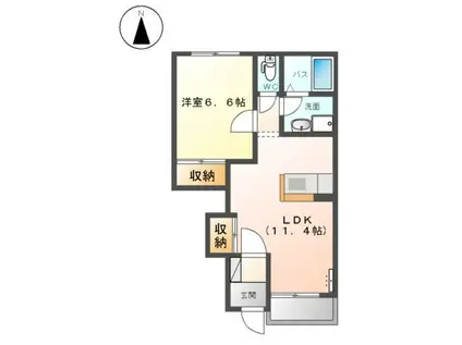コンフォース(1LDK/1階)の間取り写真