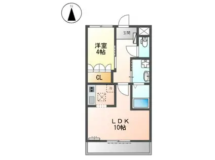 フェリーチェⅢ(1LDK/1階)の間取り写真