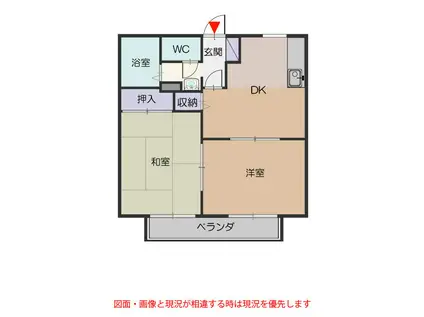 廣美ハイツ(2DK/2階)の間取り写真