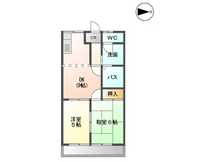 リバティはやのC(2DK/1階)の間取り写真
