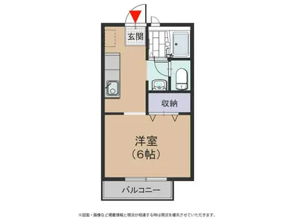 セレクト ONE B(1K/2階)の間取り写真