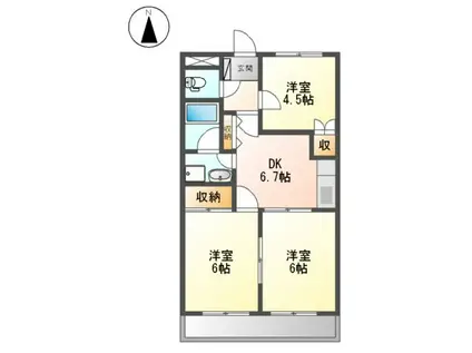 コスモハイツ(3DK/2階)の間取り写真