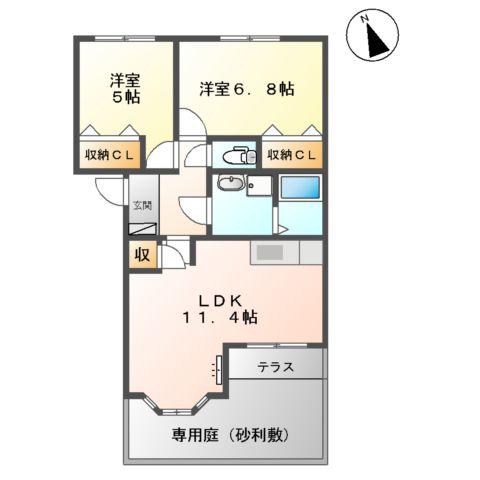 マリアージュⅠ(2LDK/1階)の間取り写真