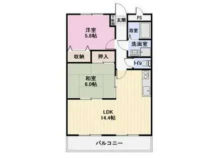 サウスバレー21(2LDK/1階)の間取り写真