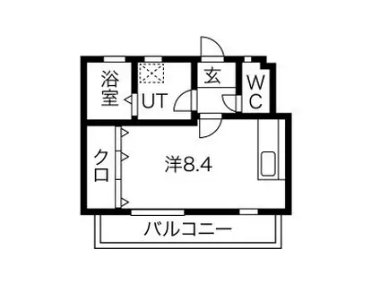 エステート(ワンルーム/2階)の間取り写真