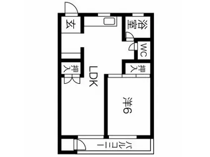 メゾン岐阜北(1LDK/4階)の間取り写真