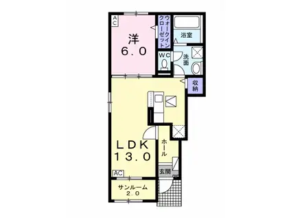 ベルファミーユⅥ(1LDK/1階)の間取り写真