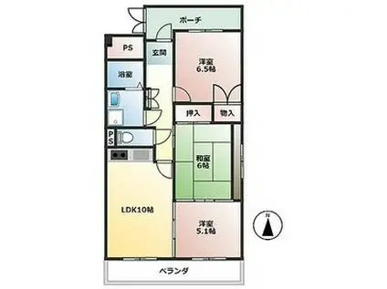 アプレシエ(3LDK/7階)の間取り写真