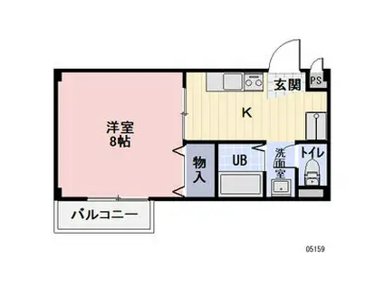 メゾンサンティエン(1K/2階)の間取り写真