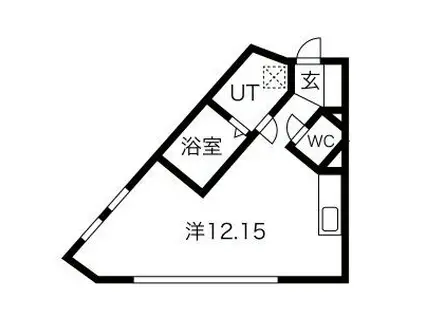 ディスティーノ野一色(ワンルーム/1階)の間取り写真