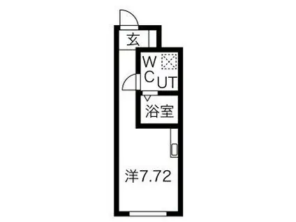 ディスティーノ野一色(ワンルーム/2階)の間取り写真