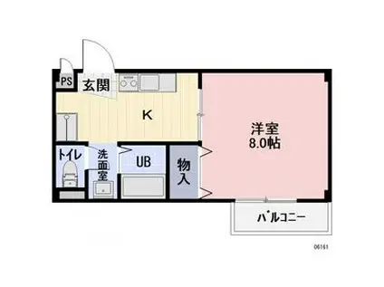 ノーブルガーデンKT(1K/1階)の間取り写真