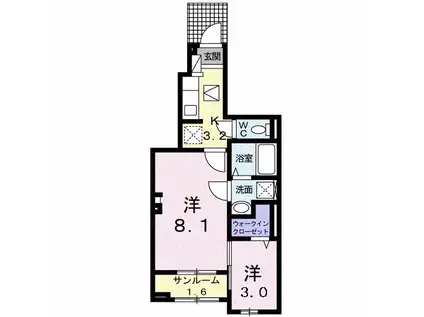 コンフォート各務原 E(2K/1階)の間取り写真