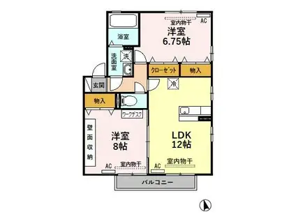 リビングタウン長良(2LDK/2階)の間取り写真