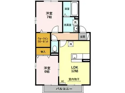 リビングタウン本郷(2LDK/2階)の間取り写真